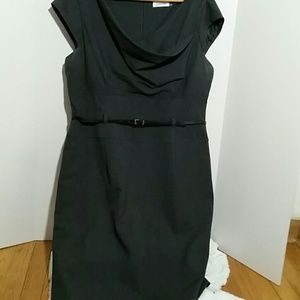 Calvin Klein gray sheath cowl neck dress